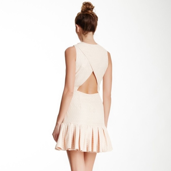 Jill Stuart Open Back Drop Waist Pink Blush Dress Ruffle Hem M 10 NWT - Picture 3 of 6